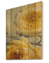 Sunshine Yellow Flower III - Floral Print on Natural Pine Wood