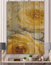 Sunshine Yellow Flower III - Floral Print on Natural Pine Wood