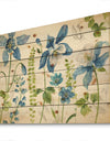 Bluebell and Columbine Wild Flowers with Butterfly - Cabin & Lodge Print on Natural Pine Wood