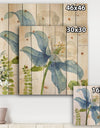 Blue Columbine Wild Flower with Ferns - Cabin & Lodge Print on Natural Pine Wood