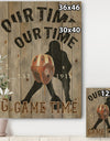 football Game Day I - Vintage Sport Print on Natural Pine Wood