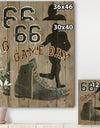 football Game Day II - Vintage Sport Print on Natural Pine Wood