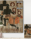 football Game Day III - Vintage Sport Print on Natural Pine Wood