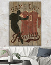 football Game Day IV - Vintage Sport Print on Natural Pine Wood