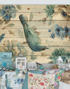 Porch & Den Indigold Bird Cottage Family V - Print on Natural Pine Wood