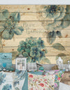 My Greenhouse Cottage Flowers I - Farmhouse Print on Natural Pine Wood