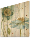 My Greenhouse Cottage Flowers II - Traditional Print on Natural Pine Wood