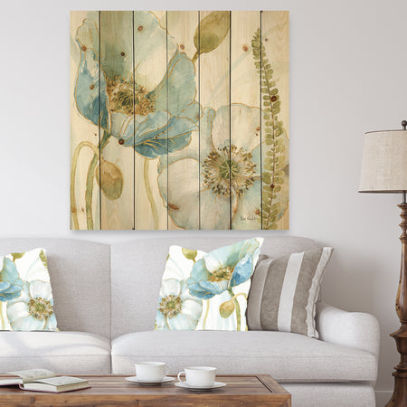 My Greenhouse Cottage Flowers III - Traditional Print on Natural Pine Wood