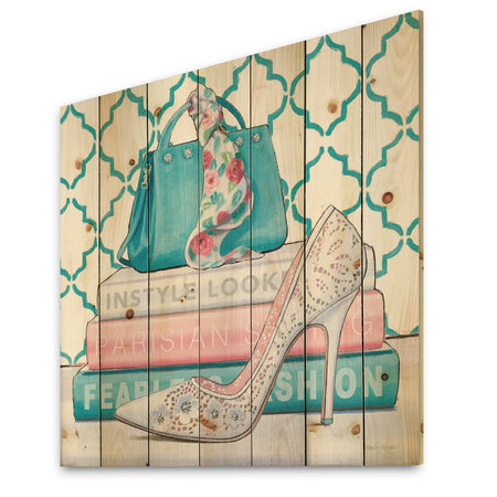 Pink Fashion high heels IV - Posh & Luxe Print on Natural Pine Wood