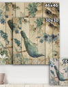 Indigold Watercolor Lovely bird I - Farmhouse Print on Natural Pine Wood