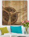 Retro Airplanes Sepia - Vintage Transportation Print on Natural Pine Wood