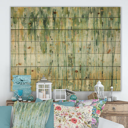 Porch & Den Golden Birch Forest V - Print on Natural Pine Wood