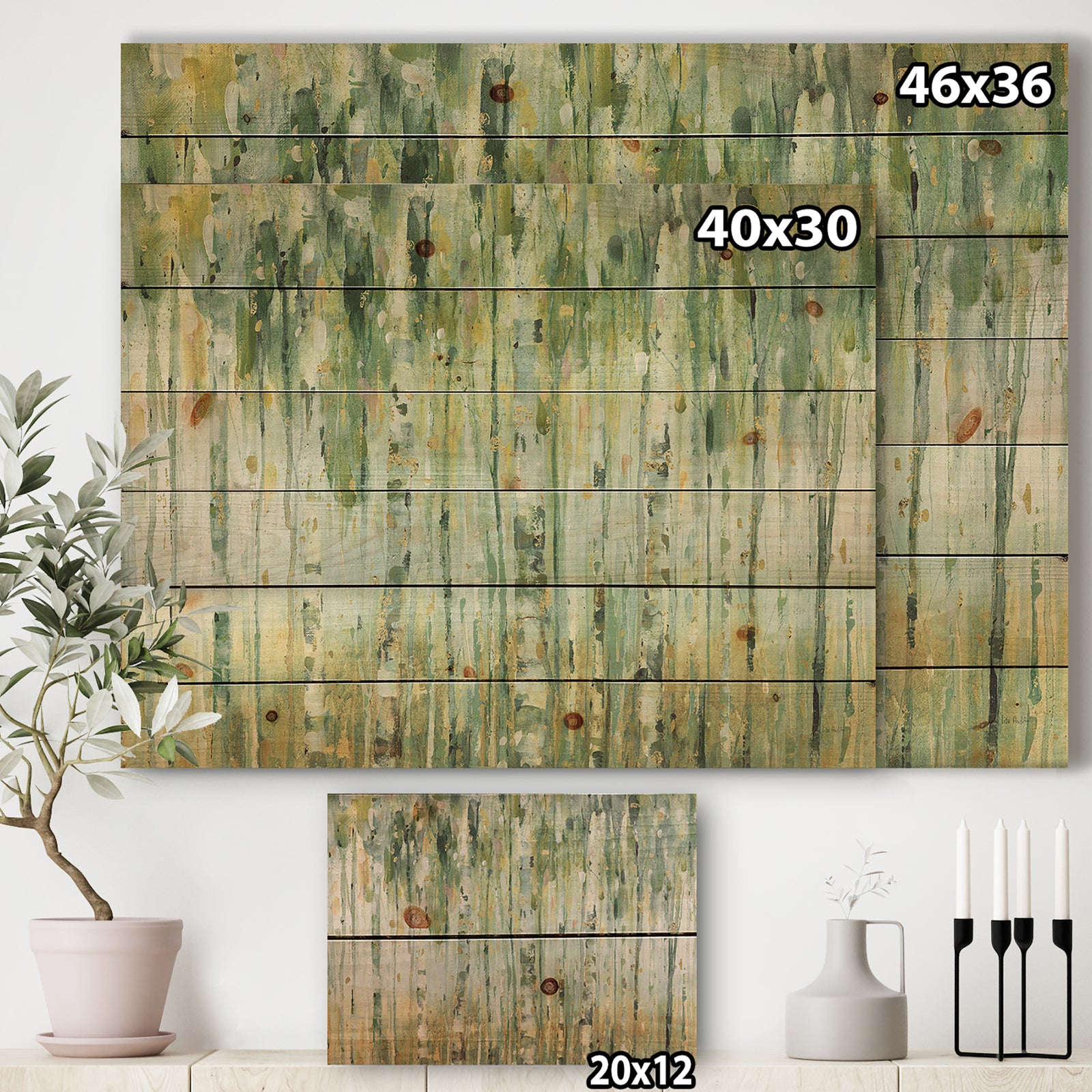 Porch & Den Golden Birch Forest V - Print on Natural Pine Wood