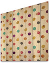 Orange Blue and Purple Polka Dot Pattern - Transitional Print on Natural Pine Wood