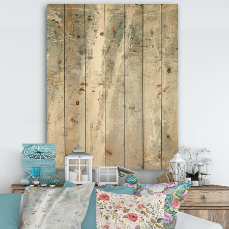 A Woodland Walk into the Forest II - Modern Farmhouse Print on Natural Pine Wood