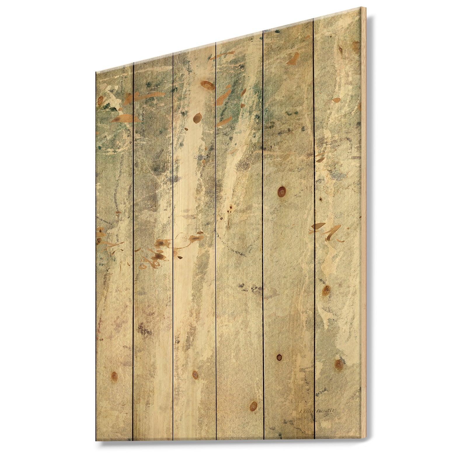 A Woodland Walk into the Forest II - Modern Farmhouse Print on Natural Pine Wood