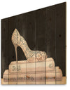 Pink Fashion & Glam high heels I - Posh & Luxe Print on Natural Pine Wood