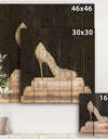Pink Fashion & Glam high heels I - Posh & Luxe Print on Natural Pine Wood