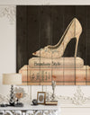 Pink Fashion & Glam high heels II - Posh & Luxe Print on Natural Pine Wood