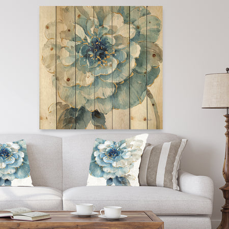 Indigold Gold Country FLower - Cottage Country Print on Natural Pine Wood