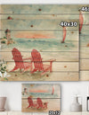 Coastal Chair Relax Beach II - Nautical & Coastal Print on Natural Pine Wood