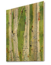 Green Birch Forest - Traditional Print on Natural Pine Wood