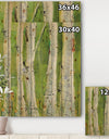 Green Birch Forest - Traditional Print on Natural Pine Wood