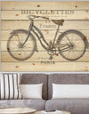 Paris France Bicycles - Vintage Transportation Print on Natural Pine Wood