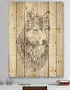 Wolf Wild and Beautiful III - Wildlife Animal Print on Natural Pine Wood