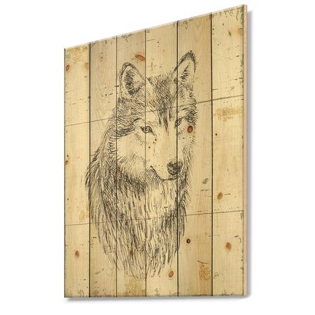 Wolf Wild and Beautiful III - Wildlife Animal Print on Natural Pine Wood