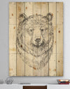 Bear Wild and Beautiful IV - Wildlife Animal Print on Natural Pine Wood