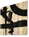 Black & White Crossing Paths I - Modern & Contemporary Print on Natural Pine Wood