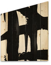 Black & White Crossing Paths II - Modern & Contemporary Print on Natural Pine Wood