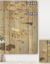 Gold Metallic Floral Garden III - Modern Glam Print on Natural Pine Wood