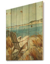 Coastal Chair Relax Beach - Nautical & Coastal Print on Natural Pine Wood