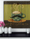 Kitchen Cafe Moustache I - Kitchen Print on Natural Pine Wood