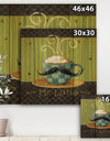 Kitchen Cafe Moustache I - Kitchen Print on Natural Pine Wood