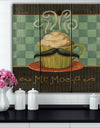 Kitchen Cafe Moustache II - Kitchen Print on Natural Pine Wood