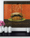 Kitchen Cafe Moustache IV - Kitchen Print on Natural Pine Wood