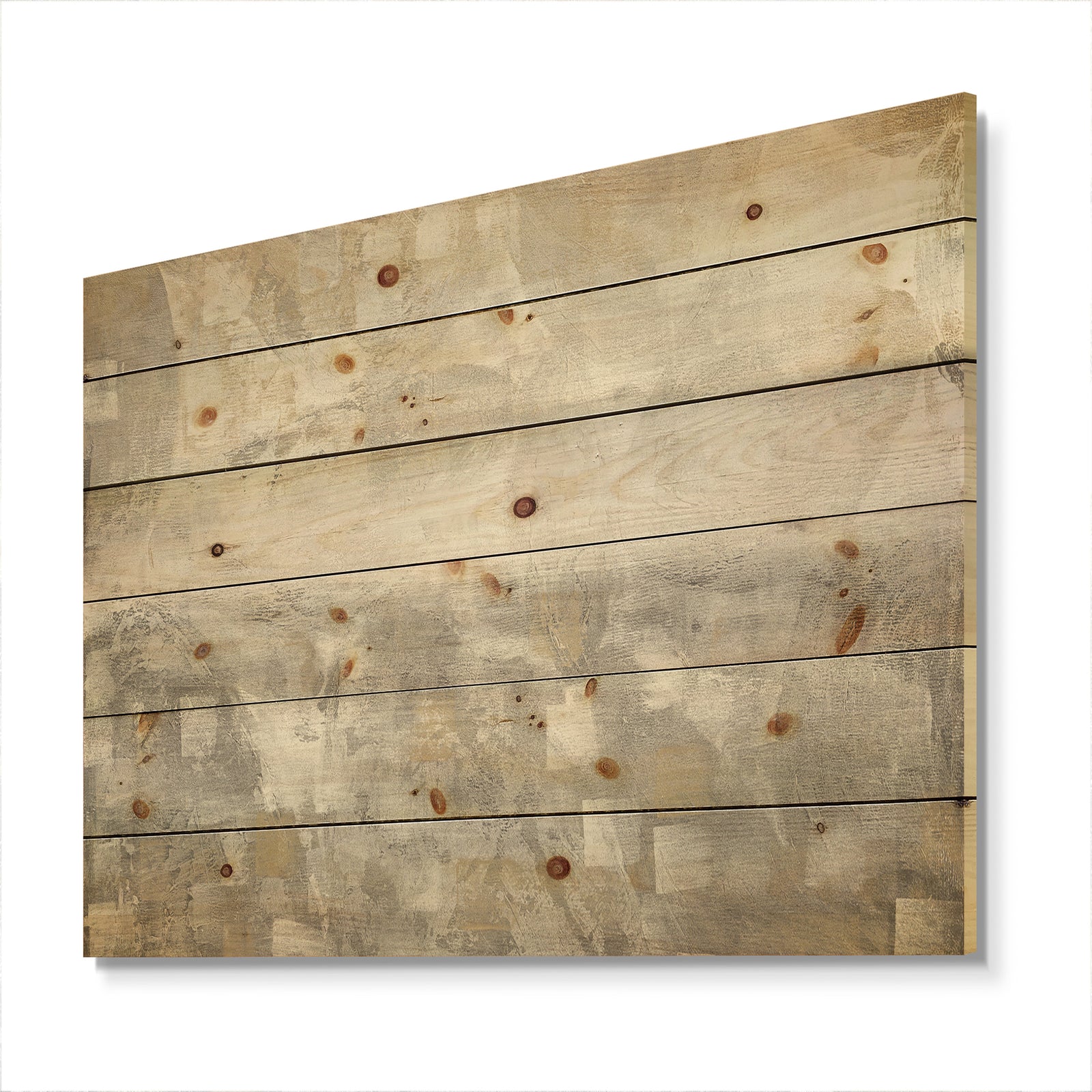Gray Abstract Watercolor - Contemporary Print on Natural Pine Wood