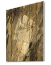 Gold, Black and White Hanpainted Abstract - Traditional Print on Natural Pine Wood