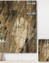 Gold, Black and White Hanpainted Abstract - Traditional Print on Natural Pine Wood