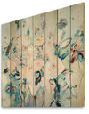 Abstract Pink Flowers Farmhouse Waterpainting - Farmhouse Print on Natural Pine Wood