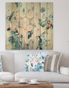 Abstract Pink Flowers Farmhouse Waterpainting - Farmhouse Print on Natural Pine Wood