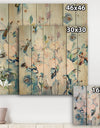 Abstract Pink Flowers Farmhouse Waterpainting - Farmhouse Print on Natural Pine Wood