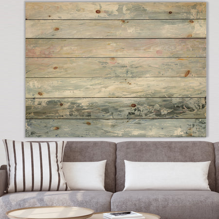 Gray Abstract Watercolor II - Contemporary Print on Natural Pine Wood