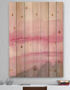 Pink Abstract Watercolor - Shabby Chic Print on Natural Pine Wood