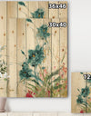 Wild Blue Abstract Farmhouse Flowers - Modern Farmhouse Print on Natural Pine Wood