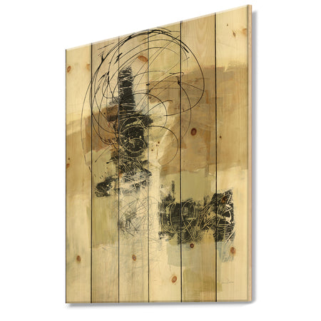 Glam Cream Dream I - Modern & Contemporary Print on Natural Pine Wood