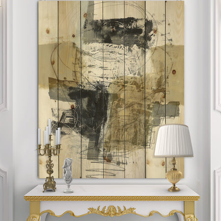 Glam Cream Dream II - Modern & Contemporary Print on Natural Pine Wood